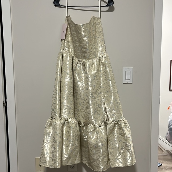 V. CHAPMAN VIRGINIA TIERED STRAPLESS CORSET MIDI DRESS - Picture 2 of 10